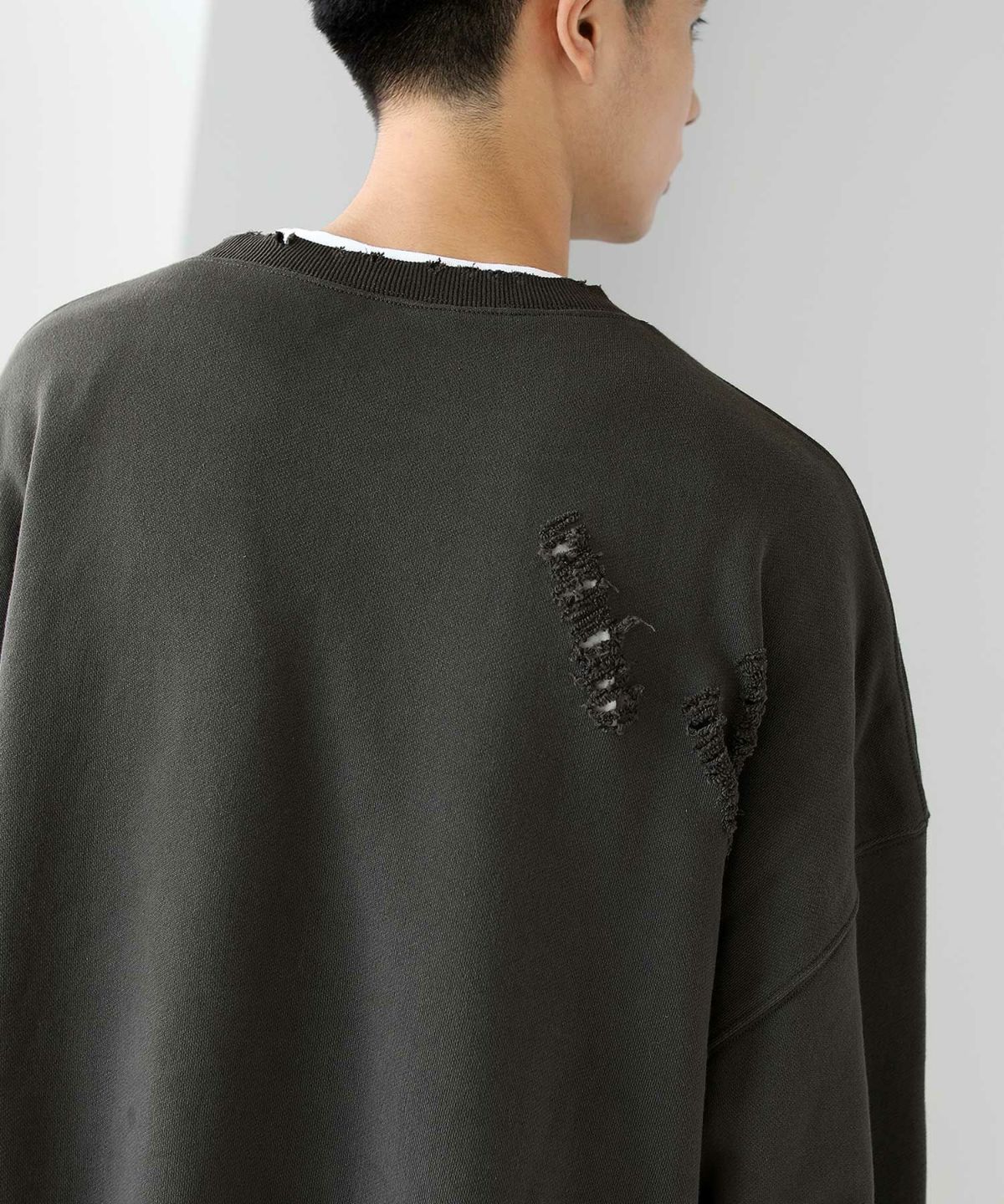 オープニングアクト ダメージ＆ウォッシュ加工14オンスコットン裏毛指