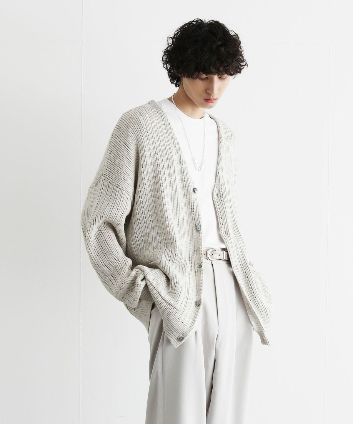 victim】MESH KNIT CARDIGAN-