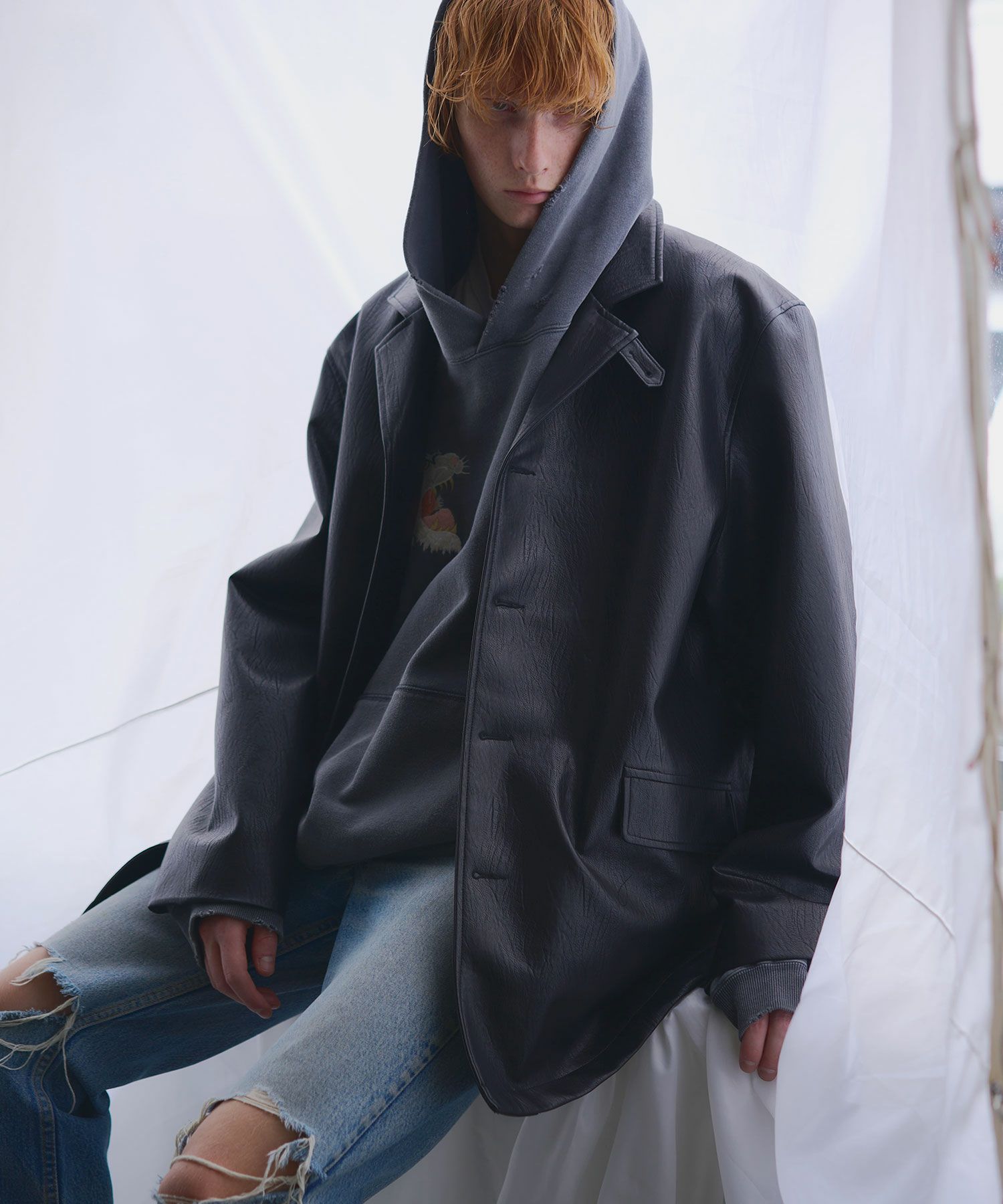 SYNTHETIC LEATHER BIG CAR COAT | OPENING ACT