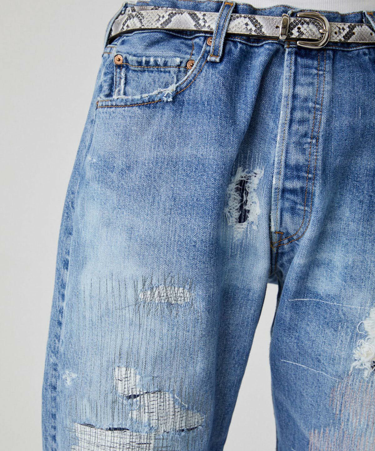 DISCOVERED]DAMAGE REPAIR DENIM PANTS 〓予約販売・2024年3～4月頃お