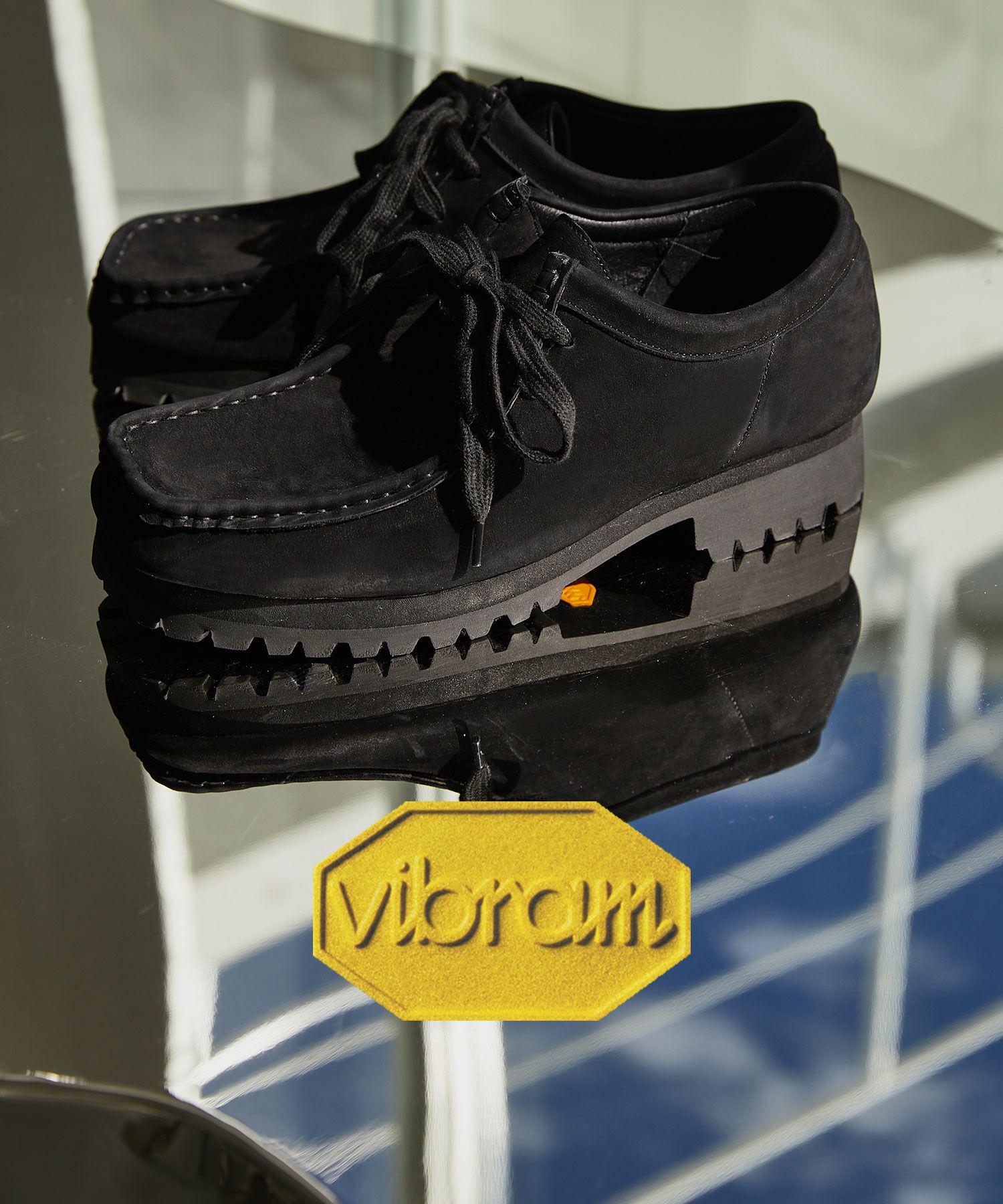 Vibram × OPENING ACT] Vibramソールヌバックリアルレザーモカシン 