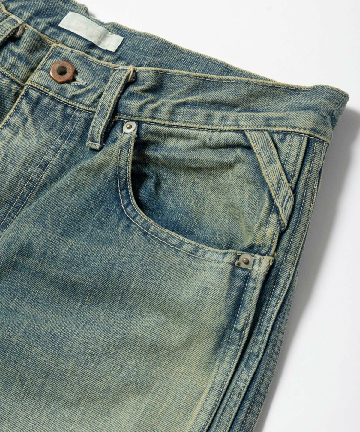 [ROTOL]TRIPLE SEAMS 6P DENIM SHORTS DAMAGED