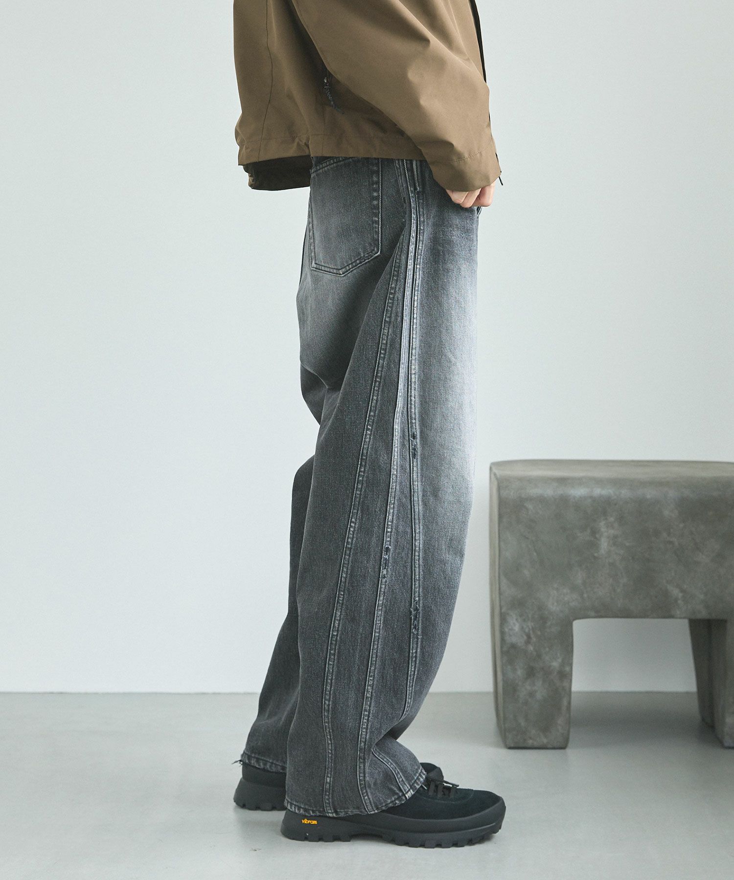 ROTOL×OPENING ACT] Exclusive-TRIPLE SEAMS 6P DENIM BLACKUSED 