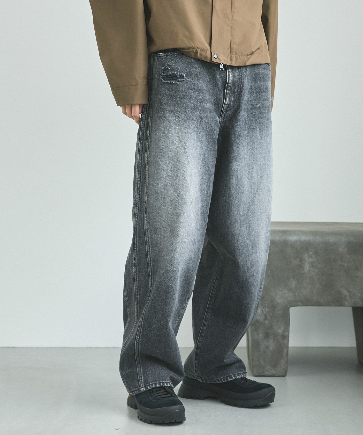 ROTOL×OPENING ACT] Exclusive-TRIPLE SEAMS 6P DENIM BLACKUSED 