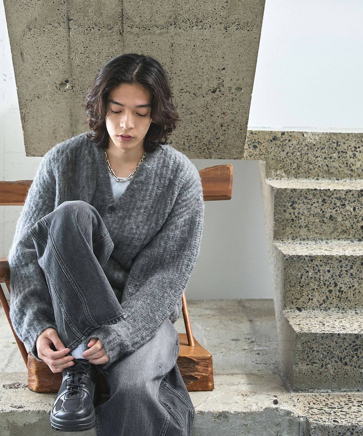OPENING ACT] モヘアミックスショートレングスカーディガン