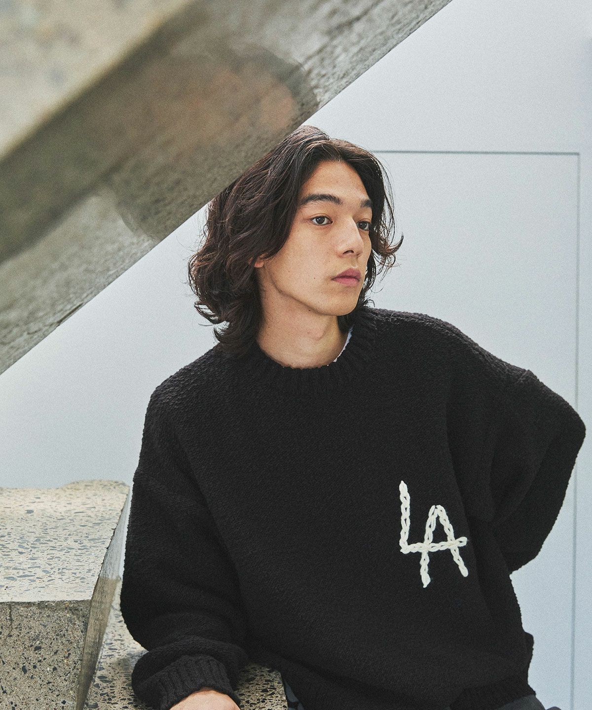 DISCOVERED × OPENING ACT] ハンドステッチワンポイントスラブクルー