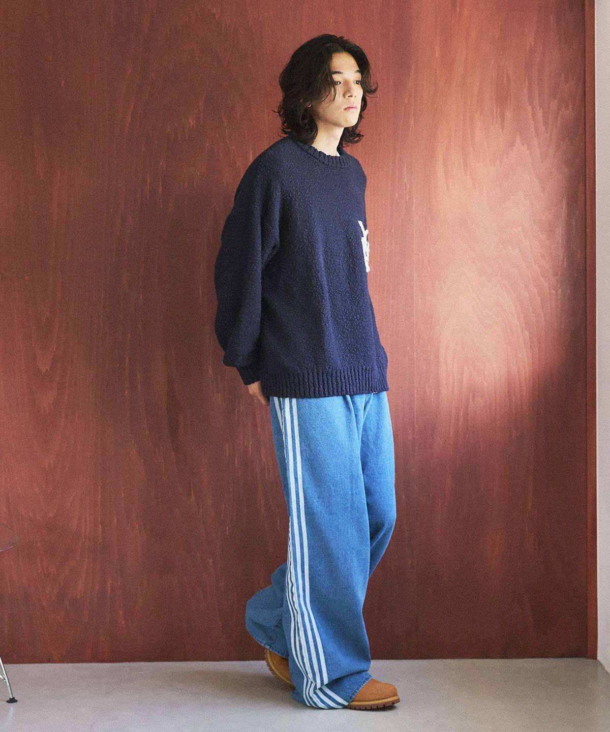 DISCOVERED × OPENING ACT] ハンドステッチワンポイントスラブクルー