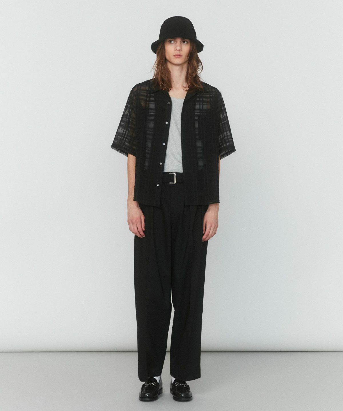 victim チェック　シアー　OPEN COLLAR CHECK SHIRT VICTIM（ヴィクティム）の「VICTIM ヴィクティム / OPEN COLLAR