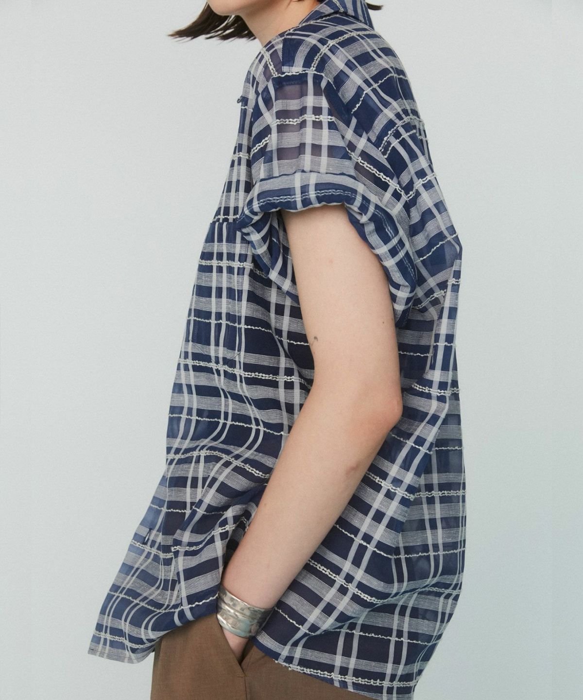 victim チェック　シアー　OPEN COLLAR CHECK SHIRT VICTIM（ヴィクティム）の「VICTIM ヴィクティム / OPEN COLLAR