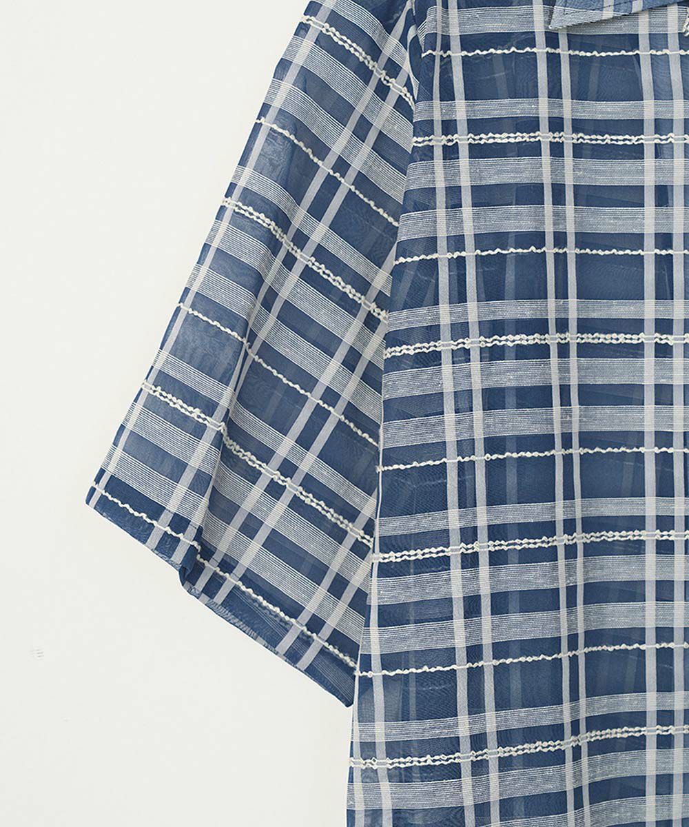 VICTIM]OPEN COLLAR CHECK SHIRT | OPENING ACT