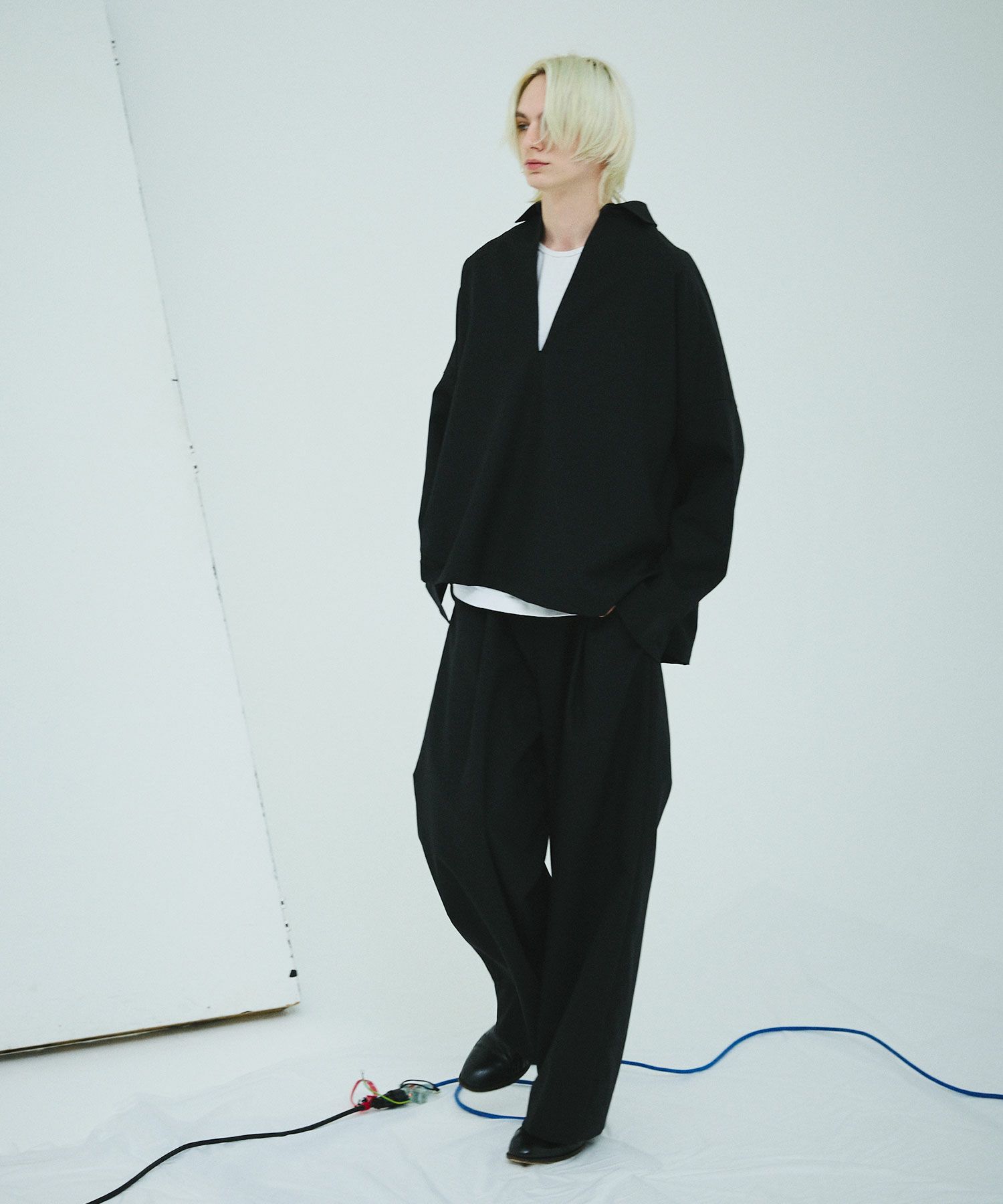 OPENING ACT]尾州ウールスキッパービッグシルエットロングスリーブ  