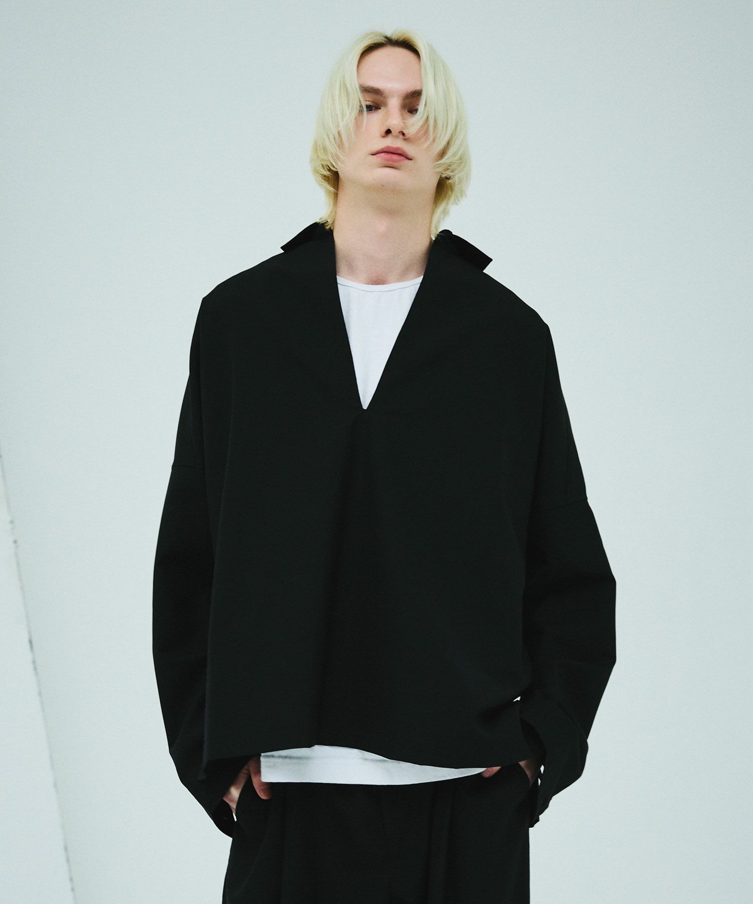 OPENING ACT]尾州ウールスキッパービッグシルエットロングスリーブ  
