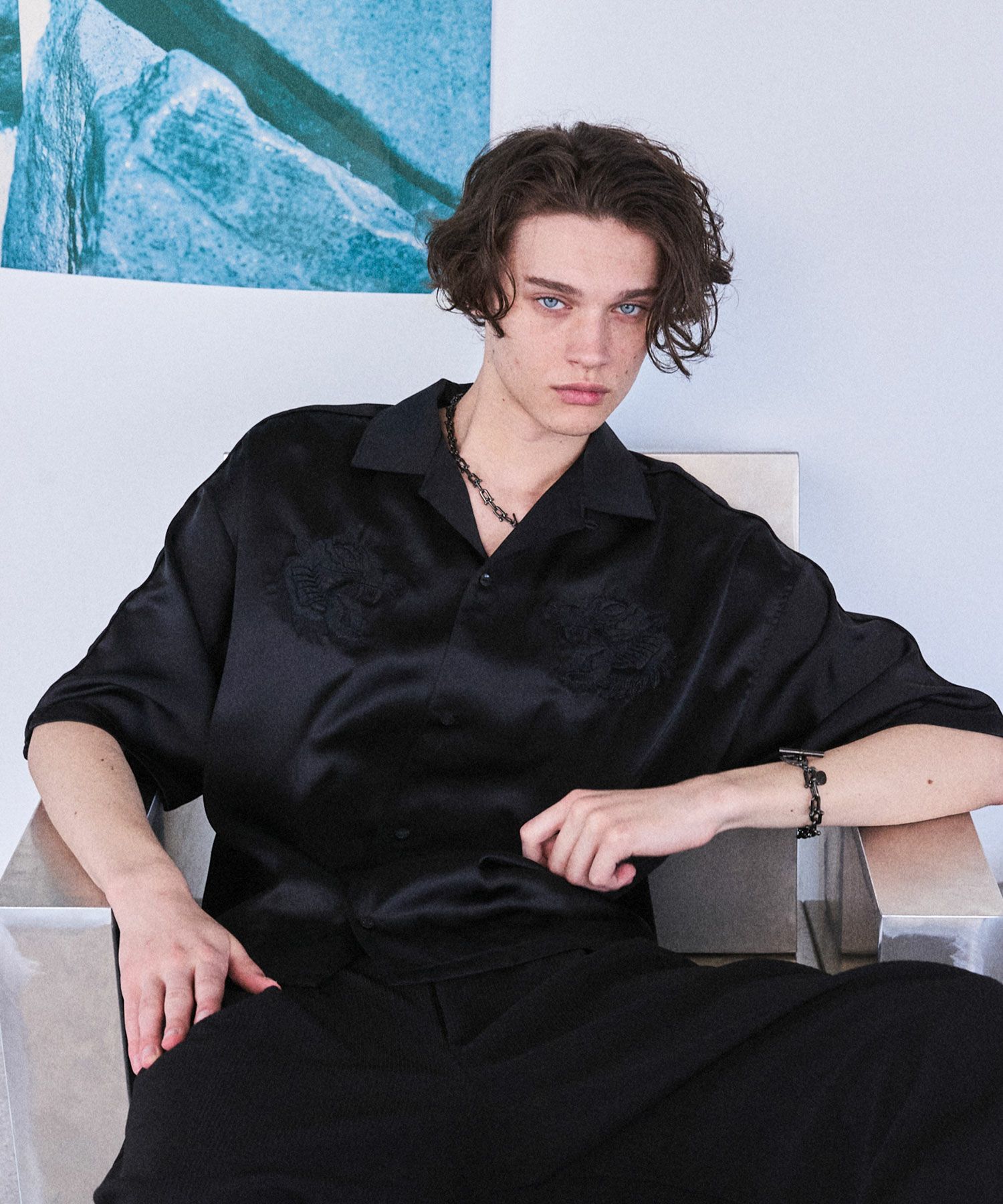 OPENING ACT] ヴィンテージ虎刺繍ハーフスリーブスカシャツ | OPENING ACT