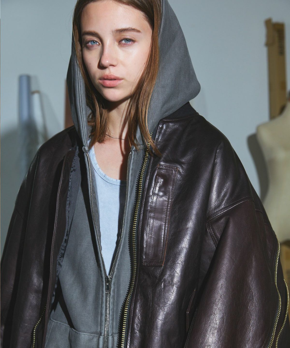 ROTOL×OPENING ACT] Exclusive-ARCH ZIP LEATHER BOMBER JACKET