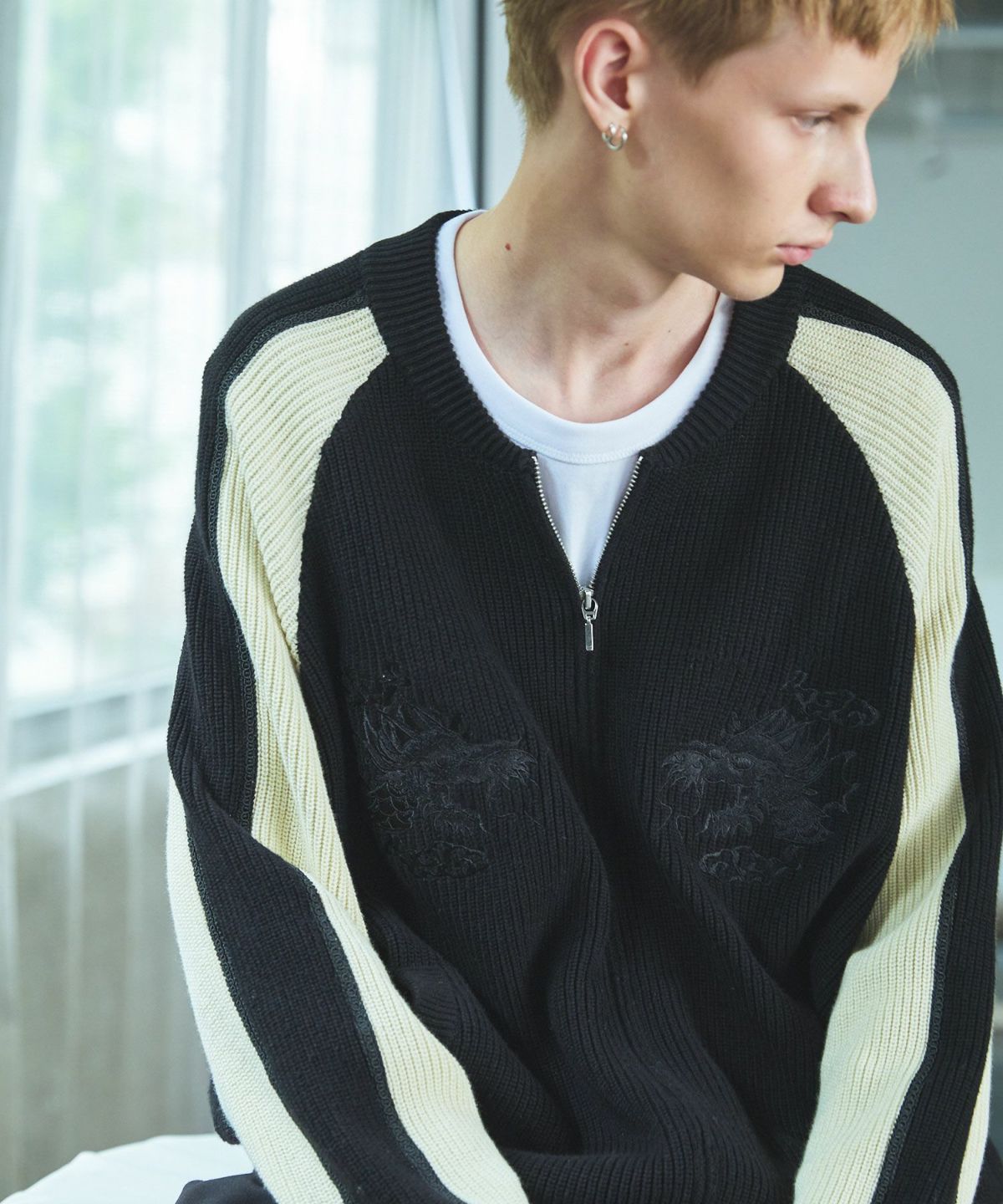 OPENING ACT] ヴィンテージ刺繍ニットスカジャン | OPENING ACT