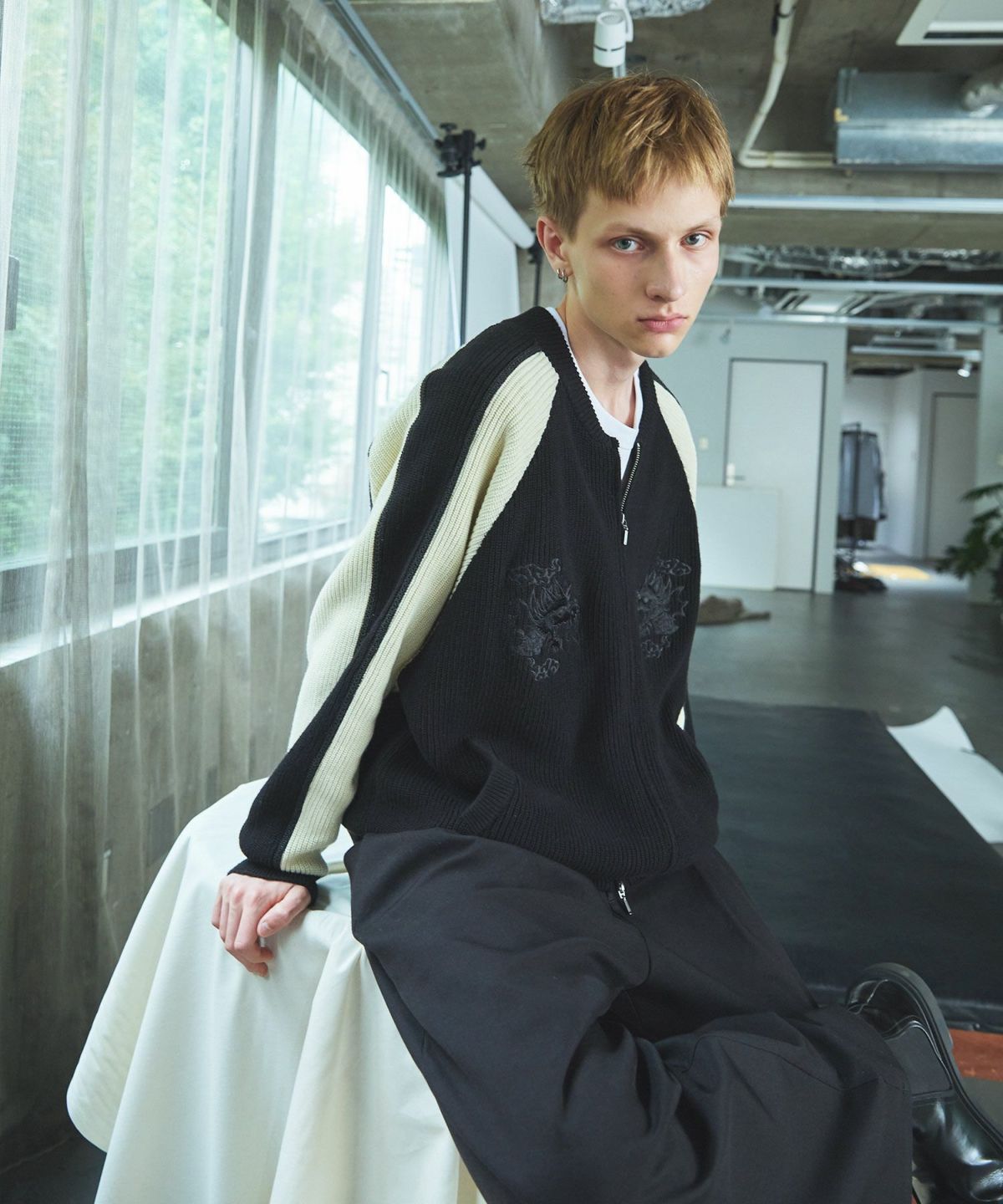 OPENING ACT] ヴィンテージ刺繍ニットスカジャン | OPENING ACT