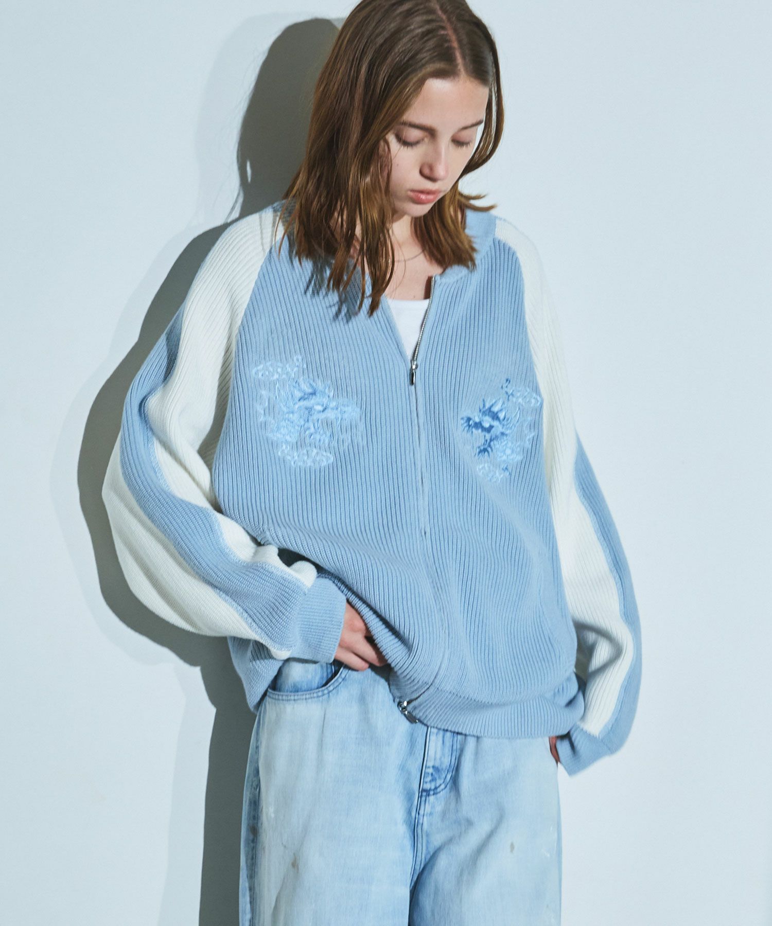 OPENING ACT] ヴィンテージ刺繍ニットスカジャン | OPENING ACT