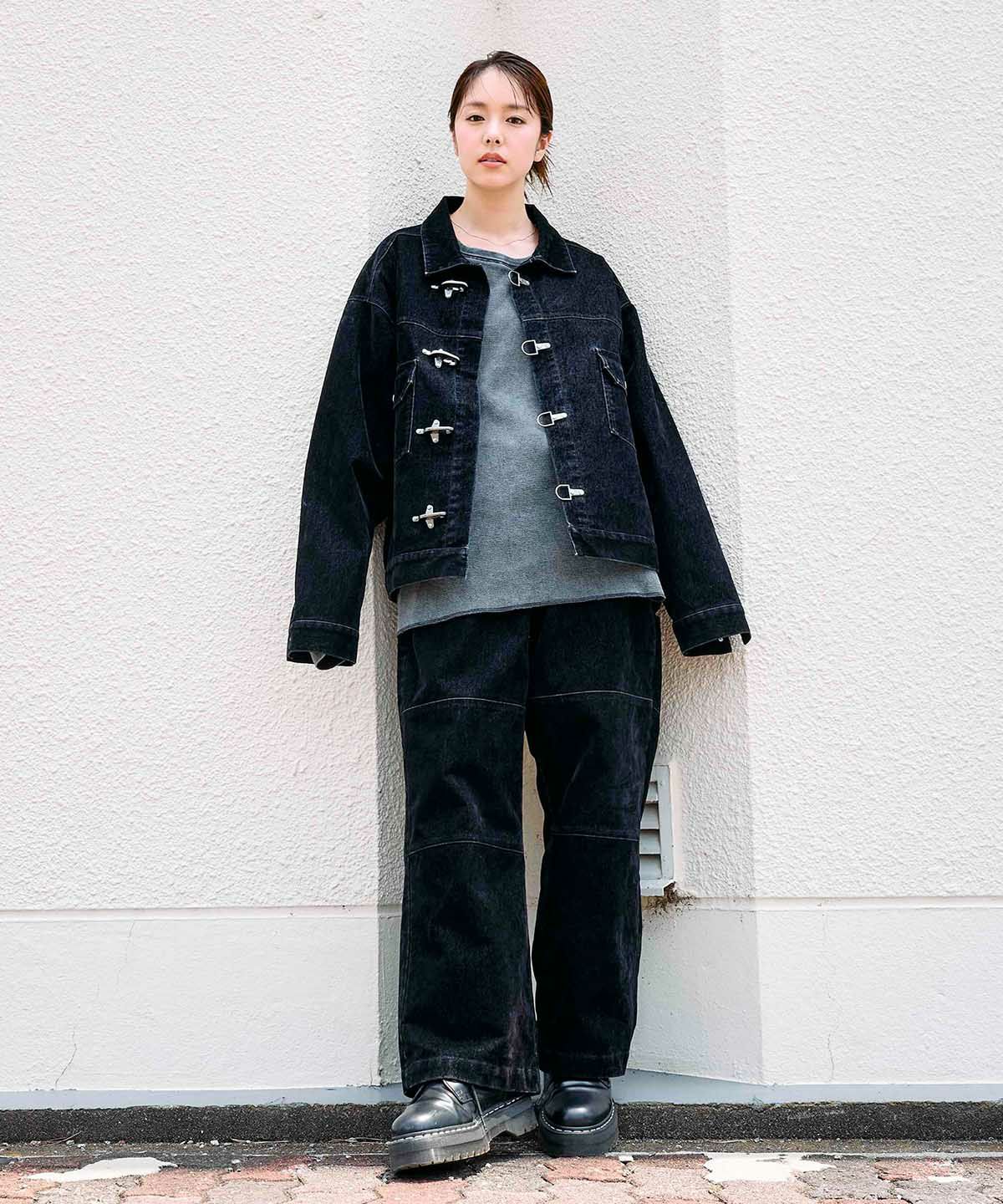 OPENING ACT ベロアデニムジャケット バギーダブルニーパンツ 新品 S OPENING ACT] ベロアデニムバギーダブルニーパンツ | OPENING ACT