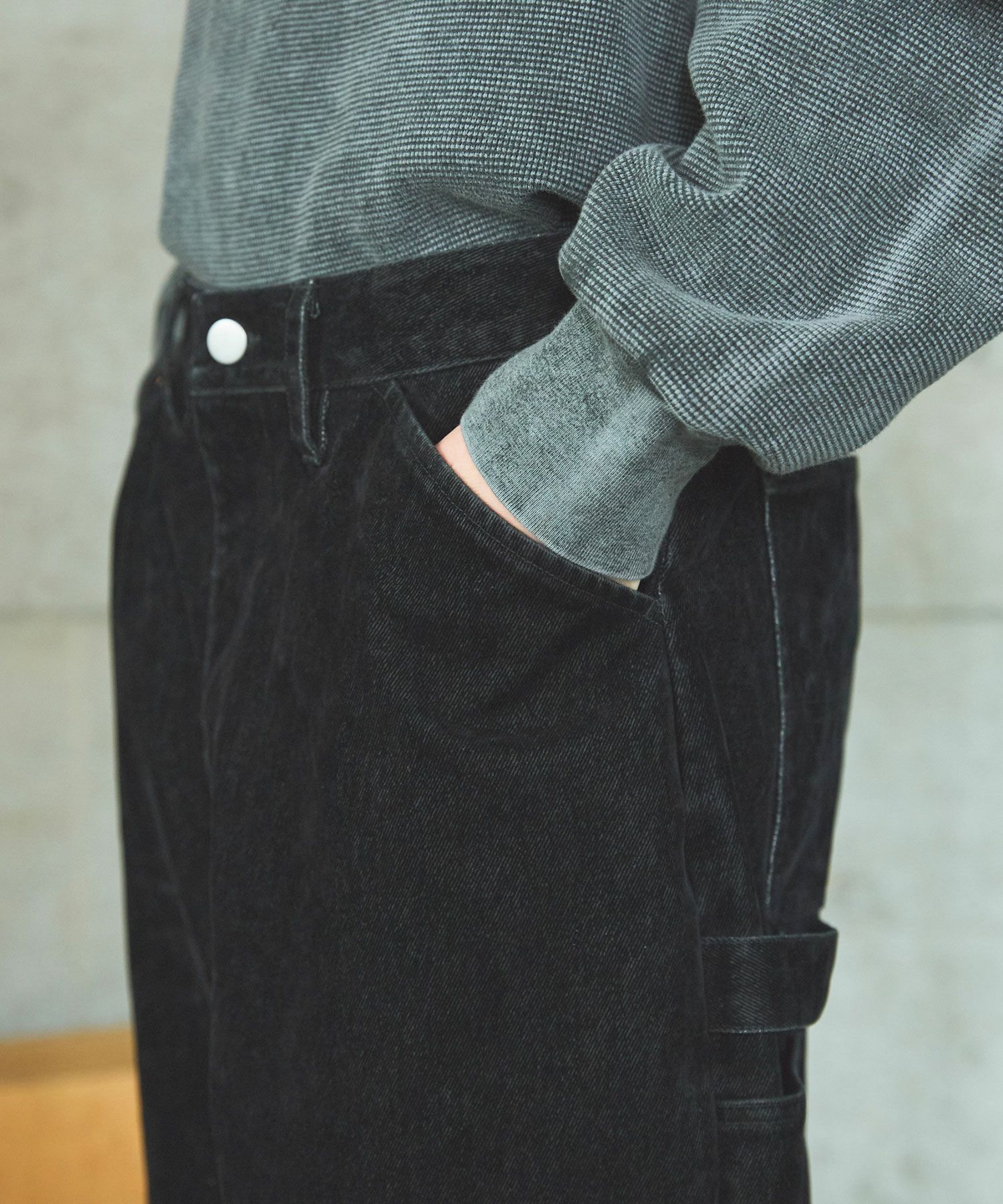 OPENING ACT] ベロアデニムバギーダブルニーパンツ | OPENING ACT