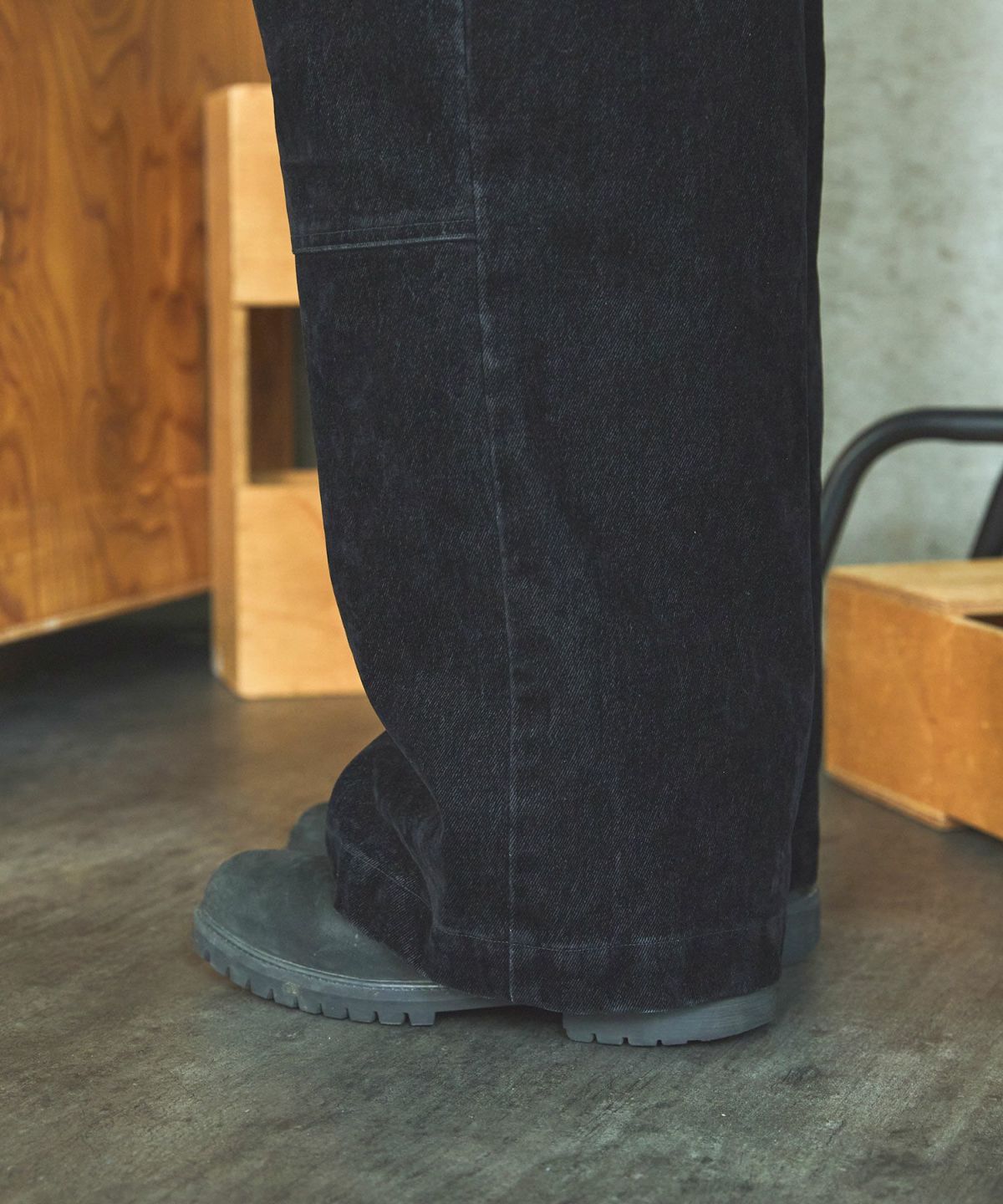 OPENING ACT] ベロアデニムバギーダブルニーパンツ | OPENING ACT