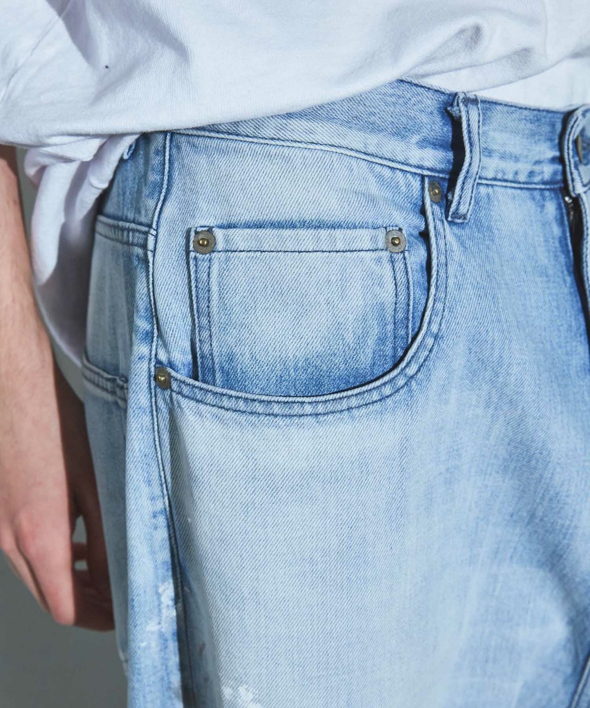 OPENING ACT] Made in Japan ハードブリーチペイント加工バギーデニム