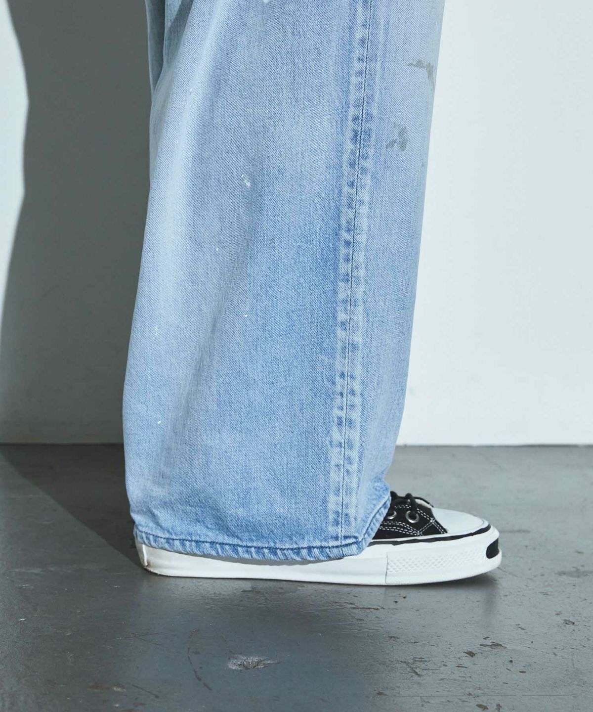 OPENING ACT] Made in Japan ハードブリーチペイント加工バギーデニム