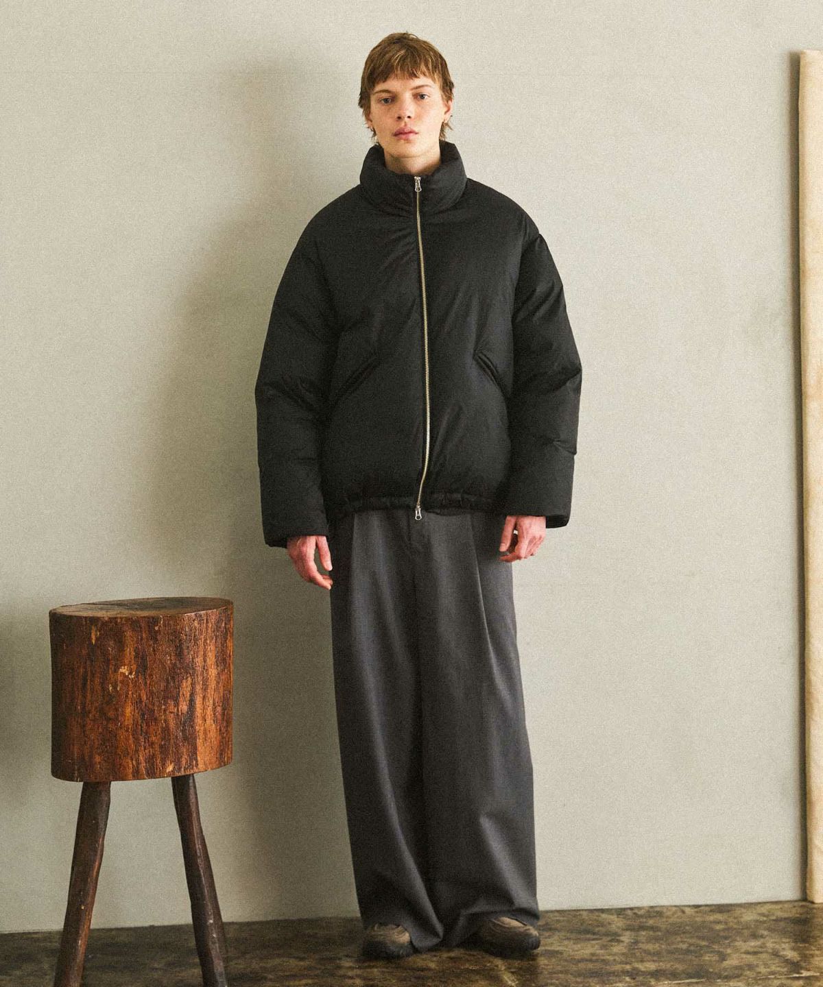 OPENING OPENING ACT LIMONTAナイロンハイネックダウンジャケット 黒 L