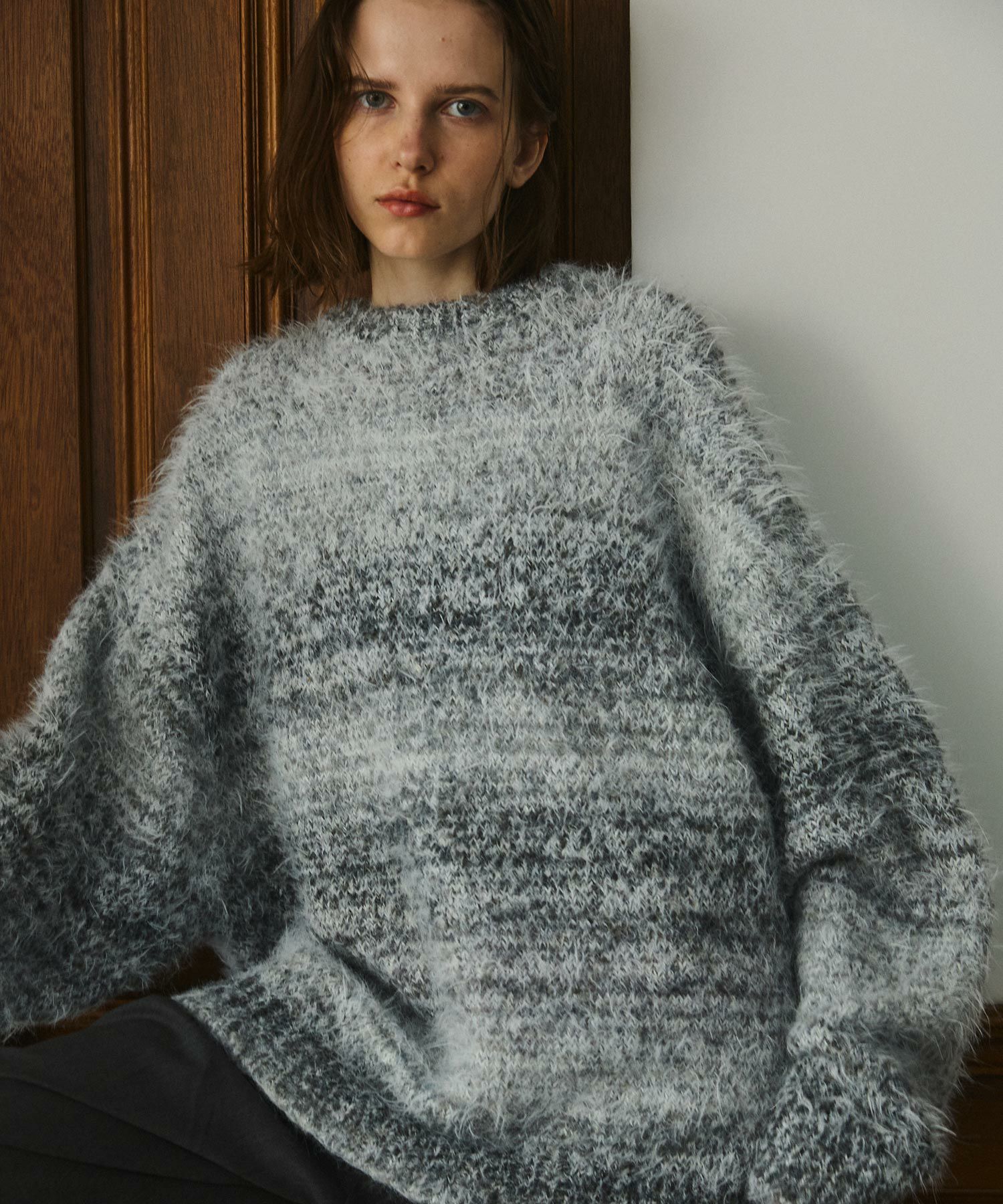 OPENING ACT] フェザーミックスグラデーションクルーネックニット