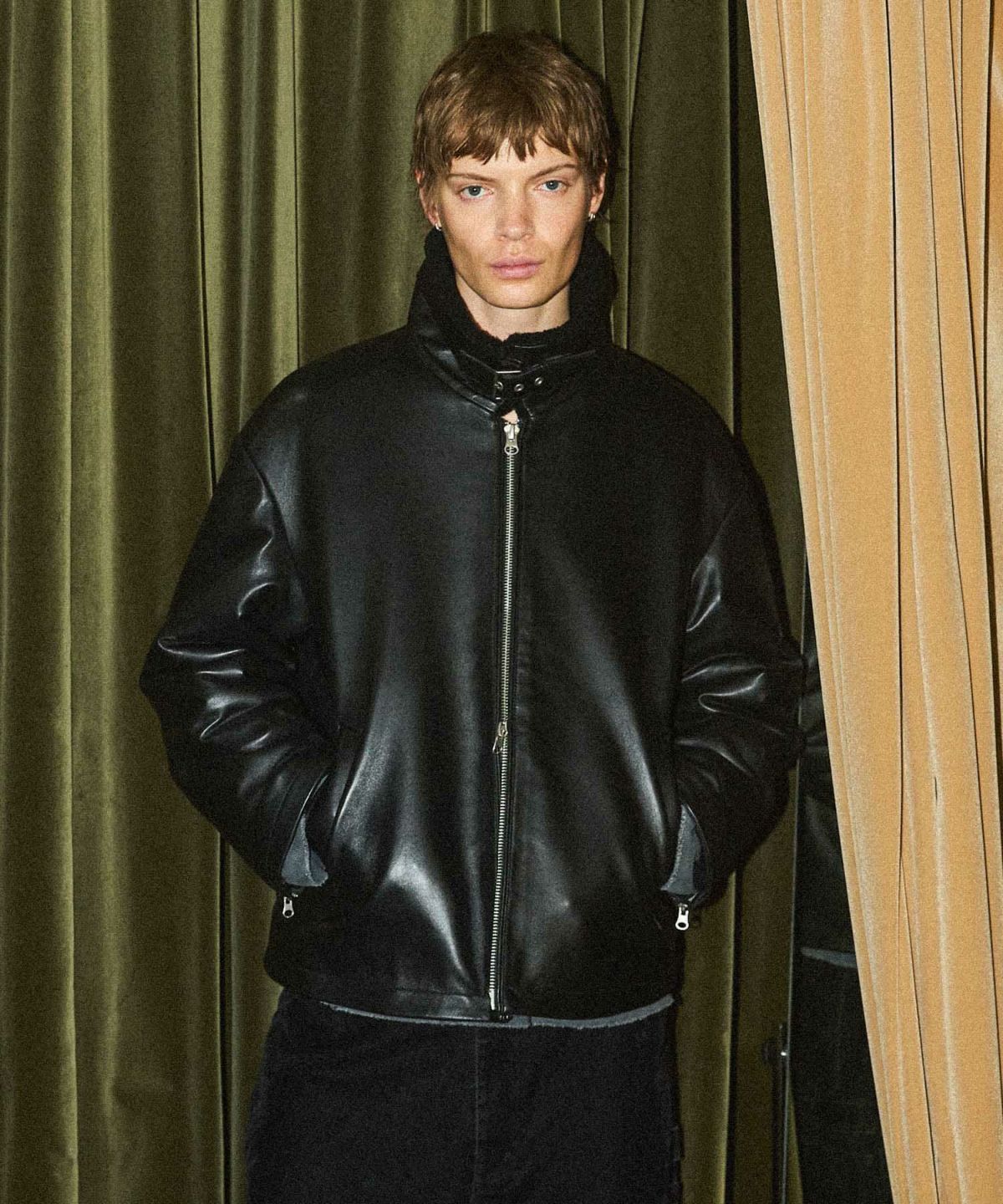 希少•美品】Otto(オットー)変形フレアムートンレザージャケット/羊革/M