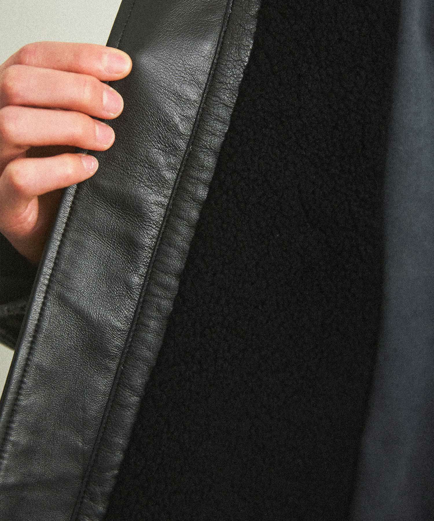 OPENING ACT] リアルレザームートンハイネックジャケット | OPENING ACT