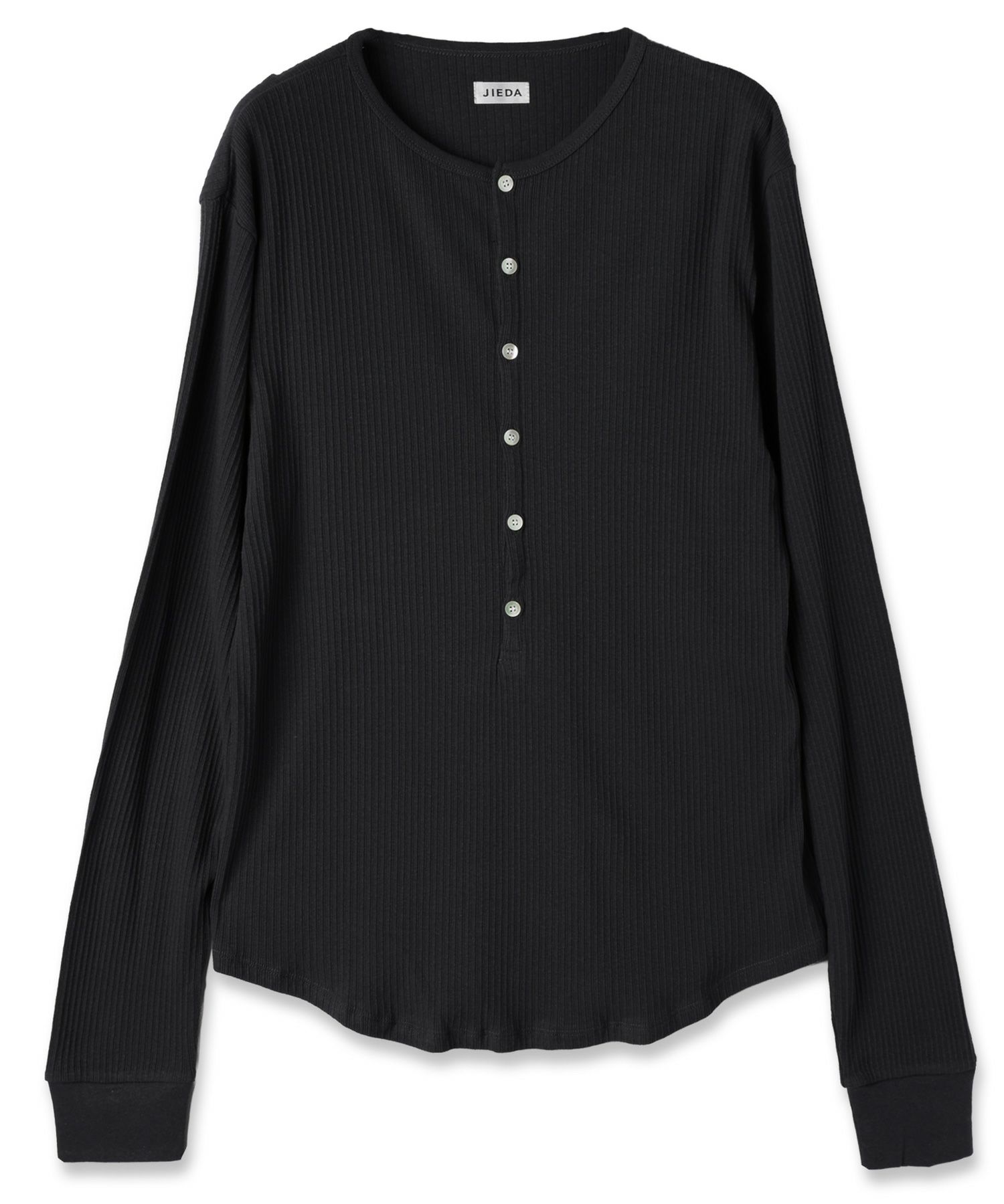 JieDa] VINTAGE LIGHT RIB HENRY NECK LS 〓予約販売・2026年1月頃お